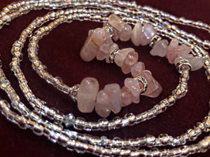 ROSE QUARTZ. (silver)